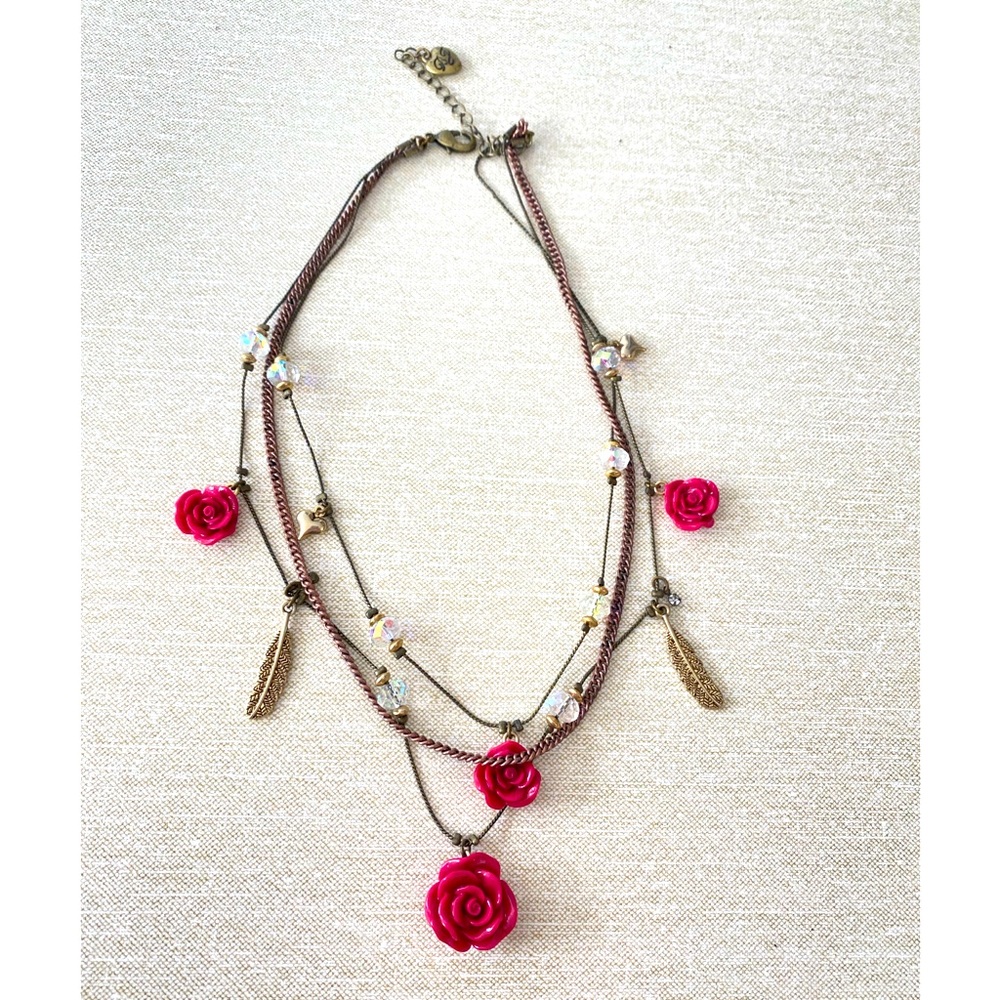 Pink Rose Necklace